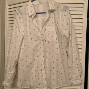 Maurices white anchor button down